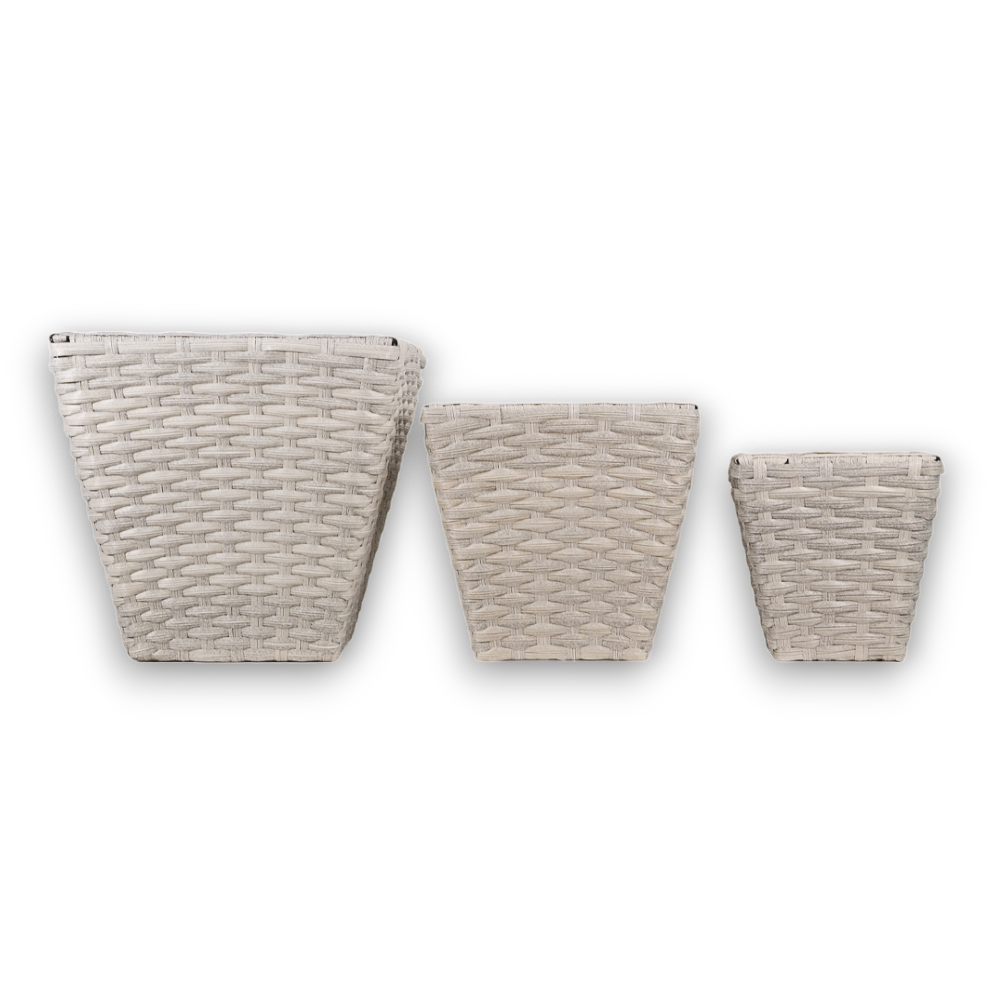 Polyrattan Übertopf eckig weiß